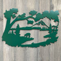 Mountain Scene Metal Sign Cutout -Breathtaking Mountain Lake Scene Powder Coated Metal Sign -A Great Addition to Any Outdoor-Inspired Decor!