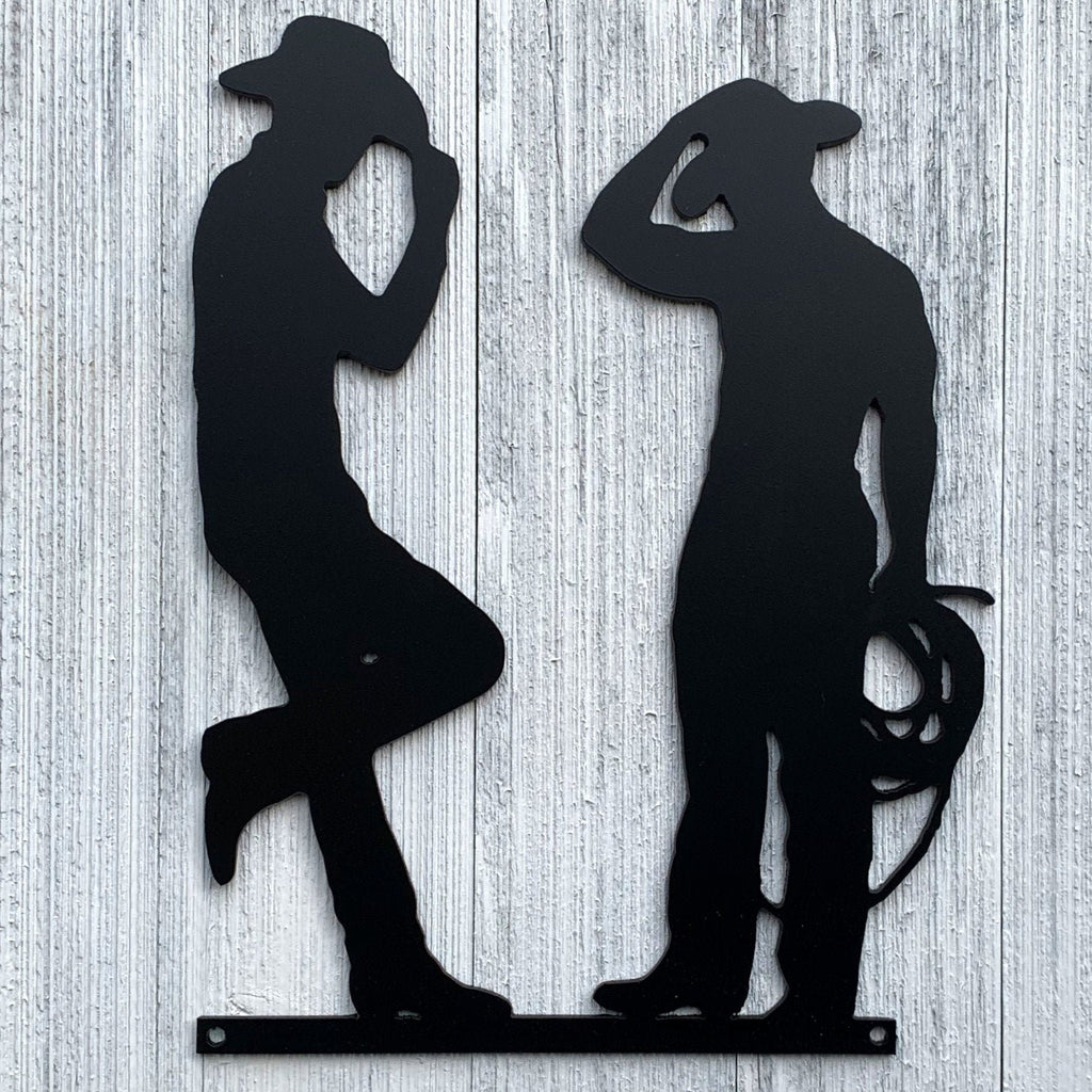 Two Cowboys Metal Sign Cutout - Cowboys Metal Sign - Western Home Decor - Cowboy Enthusiast Gift - Durable