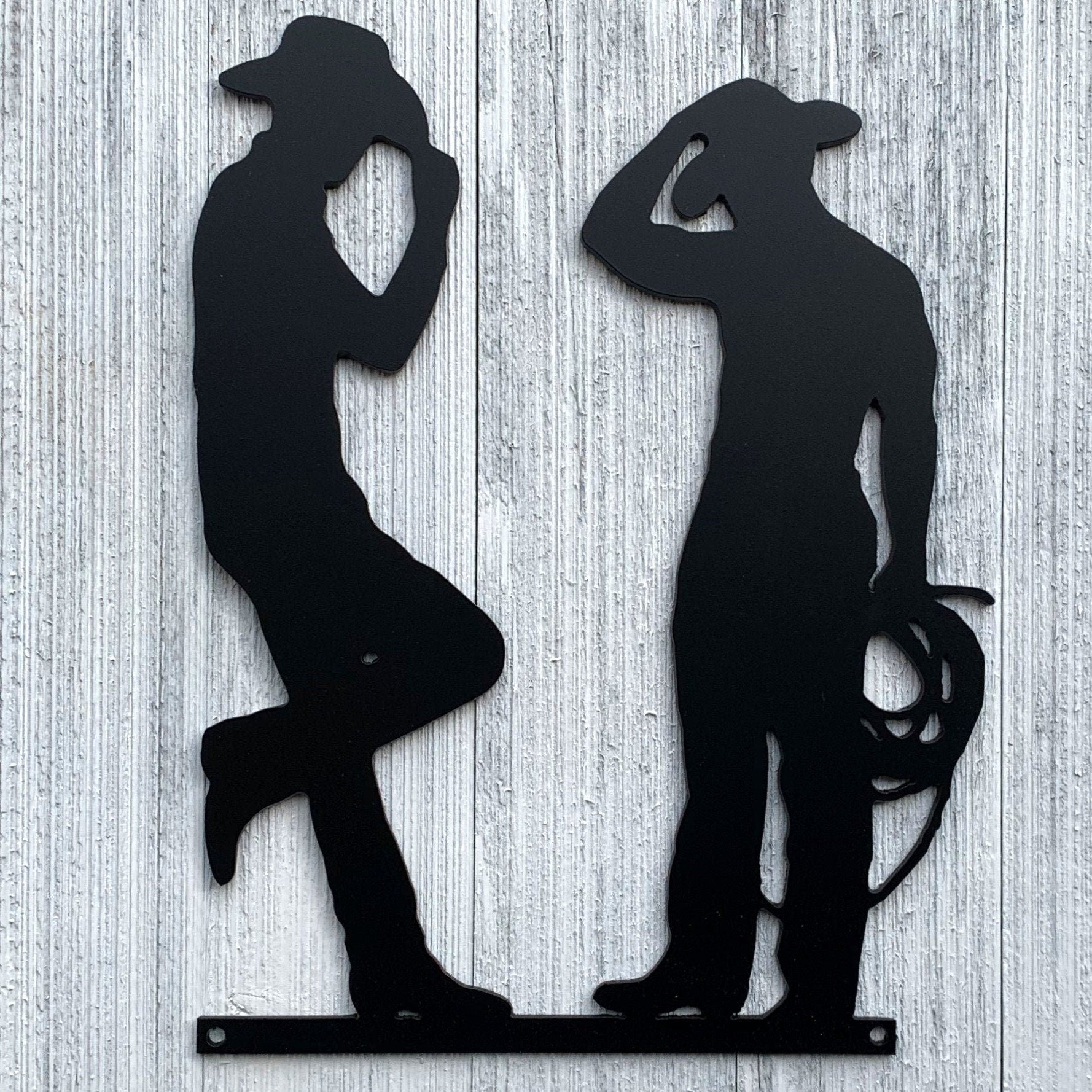 Two Cowboys Metal Sign Cutout - Cowboys Metal Sign - Western Home Decor - Cowboy Enthusiast Gift - Durable