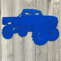 Monster Truck Metal Sign Cutout - Lifted Truck Powder Coated Metal Sign - Action-Packed Design for Truck Enthusiasts