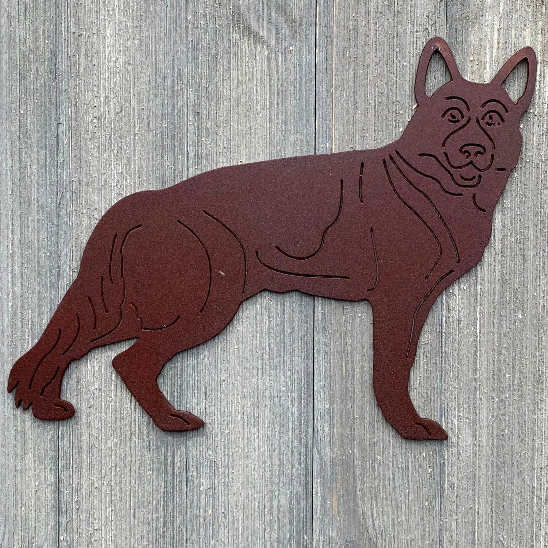 German Shepherd Dog Metal Sign Cutout - Honor the Loyalty and Intelligence of the German Shepherd: Powder Coated Sign Of a GSD