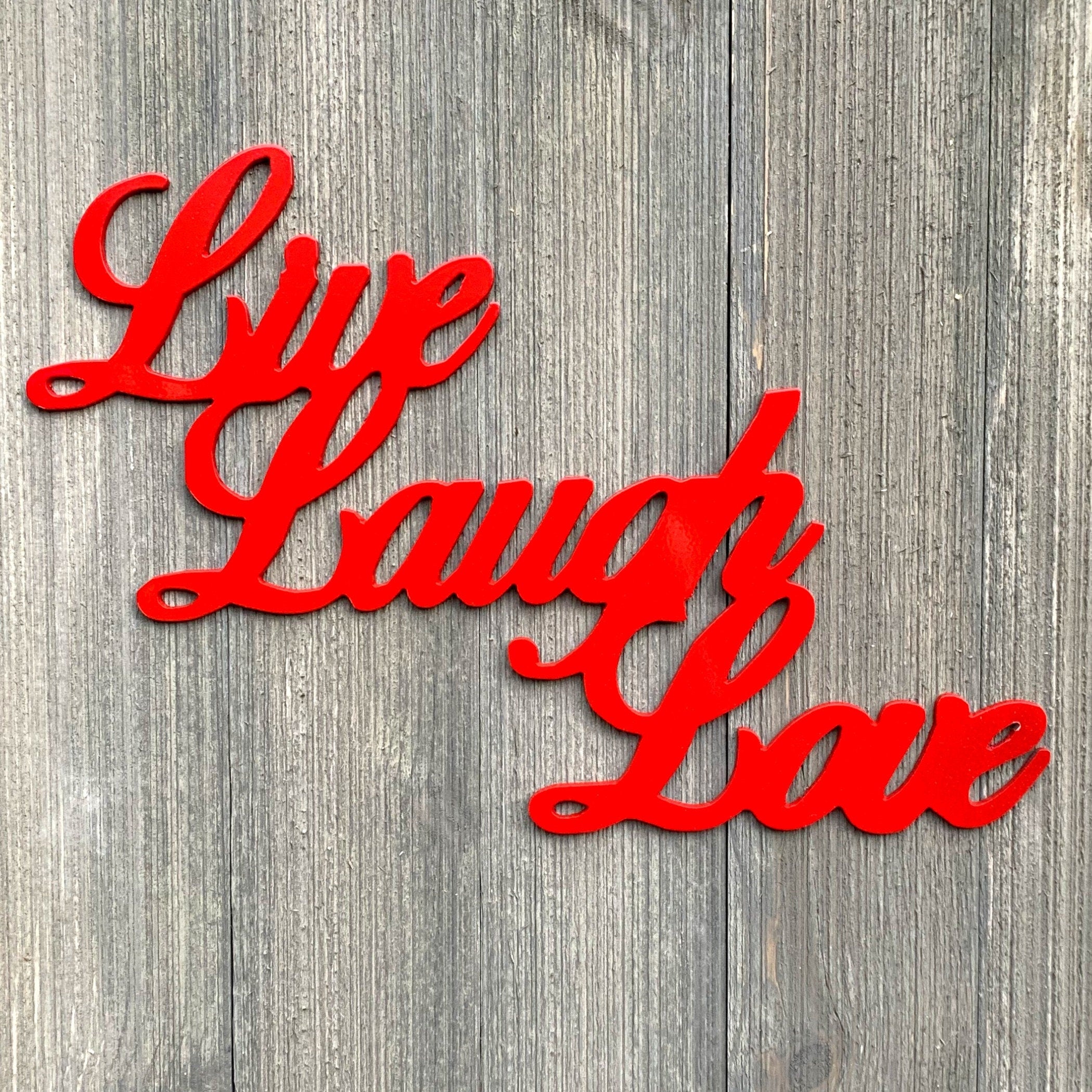 Live Laugh Love Metal Sign Cutout - Happiness Metal Sign - Powder Coated Wall Art for Any Room