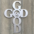God is Good Metal Sign Cutout - God is Good Powder Coated Metal Cross Wall Art - Inspiring Home Decor