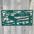 Deer Jumping fence Metal Sign Cutout - Powder Coated Metal Buck and Mountain Scene Sign - A Stunning, Majestic Addition to Your Home Decor!