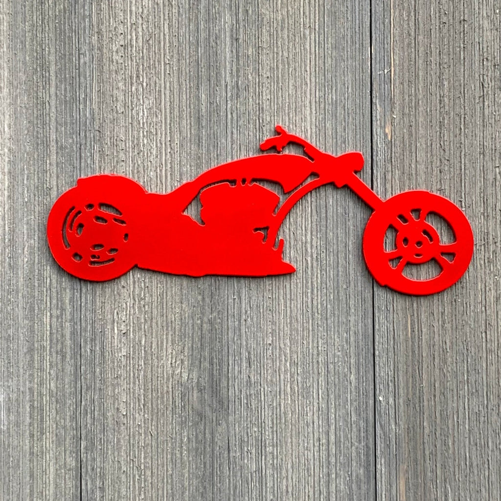 Chopper Motorcycle Metal Sign Cutout - Custom Powder Coated Metal Chopper Motorcycle Sign - The Perfect Wall Art for Any Bike Enthusiast!