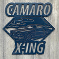 Camaro X-Ing Metal Sign Cutout - Camaro Xing Powder Coated Metal Sign - Nostalgic Design for Car Enthusiasts