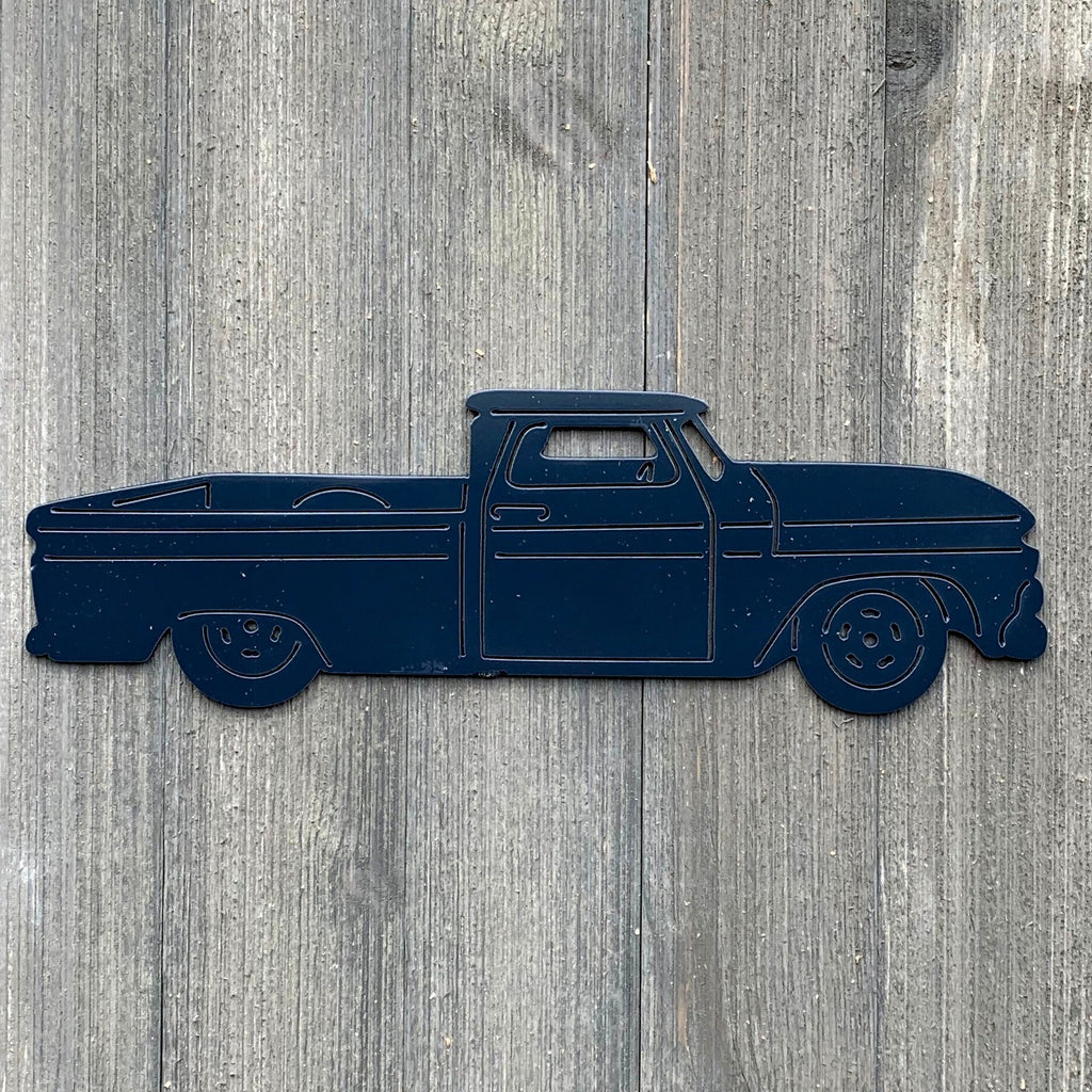 Vintage Chevy Truck Metal Sign Cutout - Classic Chevrolet Truck - Powder Coated Metal, Durable Finish for a Timeless Look