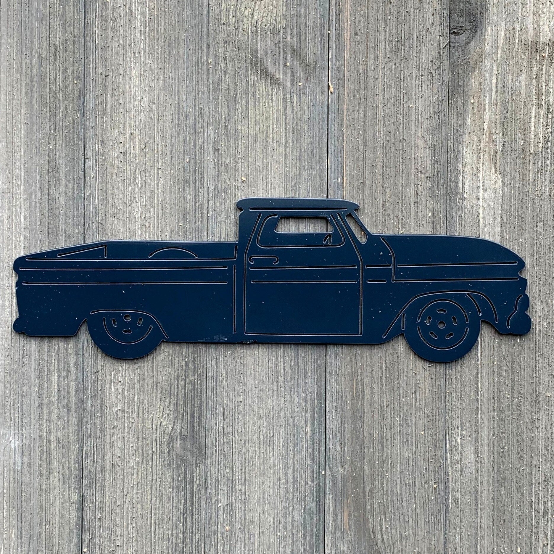 Vintage Chevy Truck Metal Sign Cutout - Classic Chevrolet Truck - Powder Coated Metal, Durable Finish for a Timeless Look