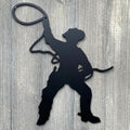 Roping Cowboy Metal Cutout - Cowboy Swinging Rope Metal Sign - Western Home Decor - Rodeo Enthusiast Gift - Durable