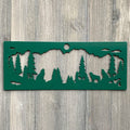 Scenic Wolf Metal Sign Cutout - Mountain and Wolves Powder Coated Metal Sign - A Stunning Addition to Any Outdoor-Inspired Decor!