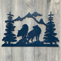 Night Wolf Scene Metal Sign Cutout - Majestic Mountain and Wolf Metal Sign - A Stunning and Eye-Catching Addition to Your Home Decor!