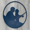 Father and Son Fishing Metal Sign Cutout -Celebrate the Bond Between Father and Son: Powder Coated Sign of a Father and Son Fishing Together