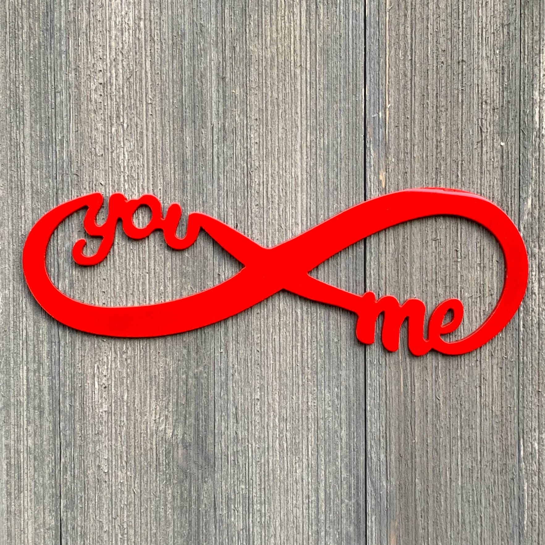You and Me Infinity Metal Sign Cutout - Eternal Love Metal Sign - Powder Coated Wall Art for Any Room