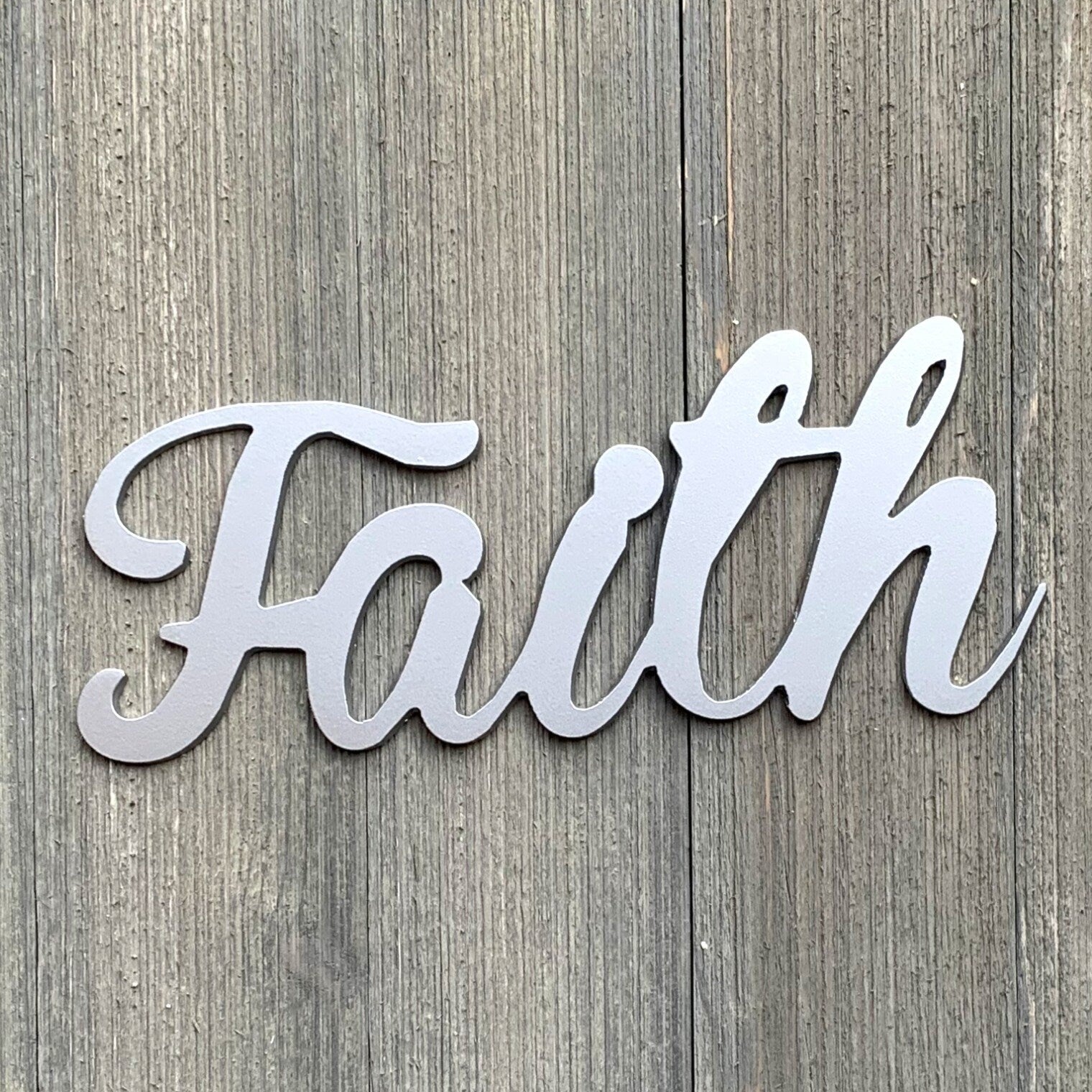 Faith Metal Sign Cutout - Faith Powder Coated Metal Sign - Perfect for Home or Office Decor