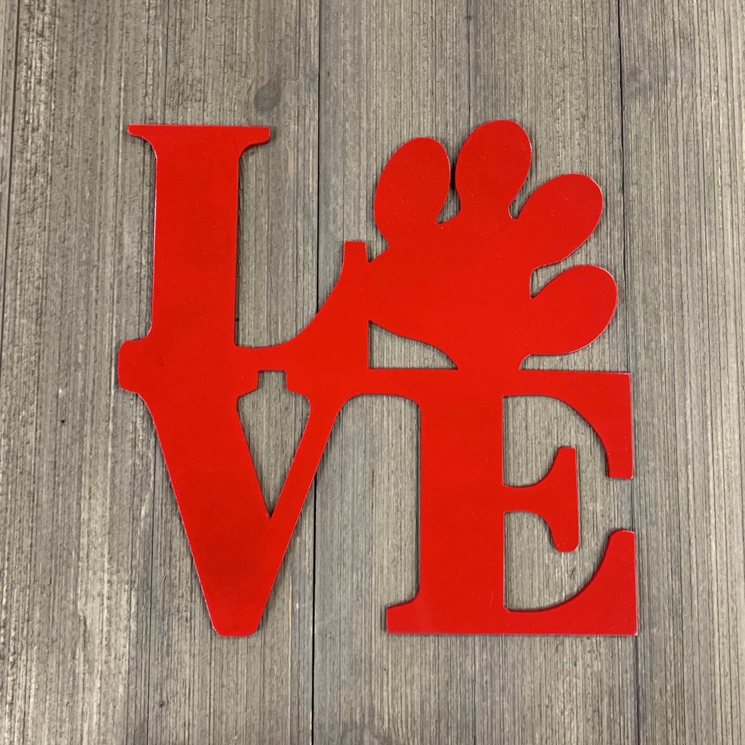 Love Paw Metal Sign Cutout - Puppy Love - Paw-fect Love - Powder Coated Metal Sign