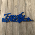 Family, the ones we live with laugh with and love-Metal sign cutout-Family-Powder Coated Metal Sign-Lovely Family Metal Sign-Home Decor