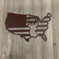 Deer USA Flag Metal Sign Cutout - Patriotic and Wildlife-Inspired Trophy Buck American Flag Powder Coated Metal Sign