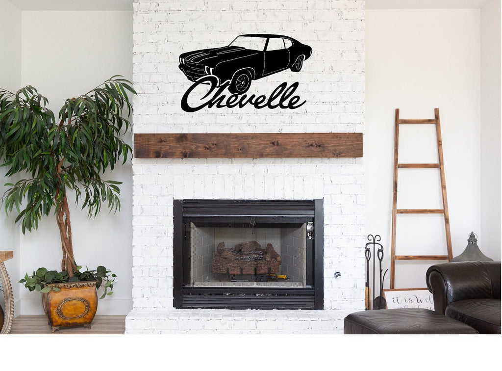 Chevelle Metal Sign Cutout - Chevelle Powder Coated Metal Sign - Nostalgic Design for Car Enthusiasts