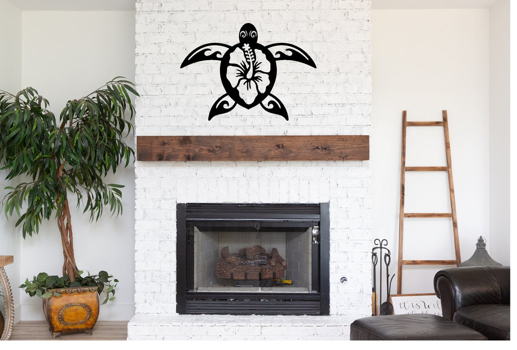 Sea Turtle Metal Sign Cutout - Gorgeous Sea Turtle Powder Coated Metal Sign - A Stunning Addition to Any Beach-Inspired Decor!