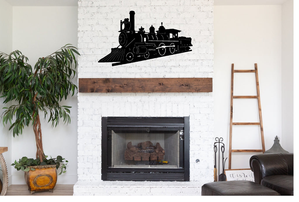 Train Metal sign cutout - Powder Coated Metal Steam Engine Train Sign - A Timeless Piece of Wall Art