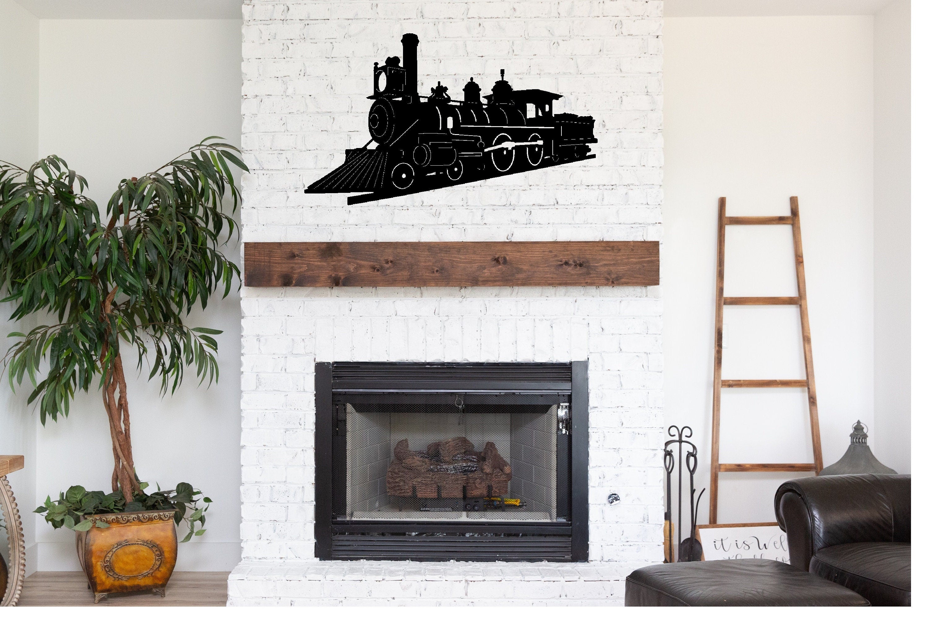 Train Metal sign cutout - Powder Coated Metal Steam Engine Train Sign - A Timeless Piece of Wall Art