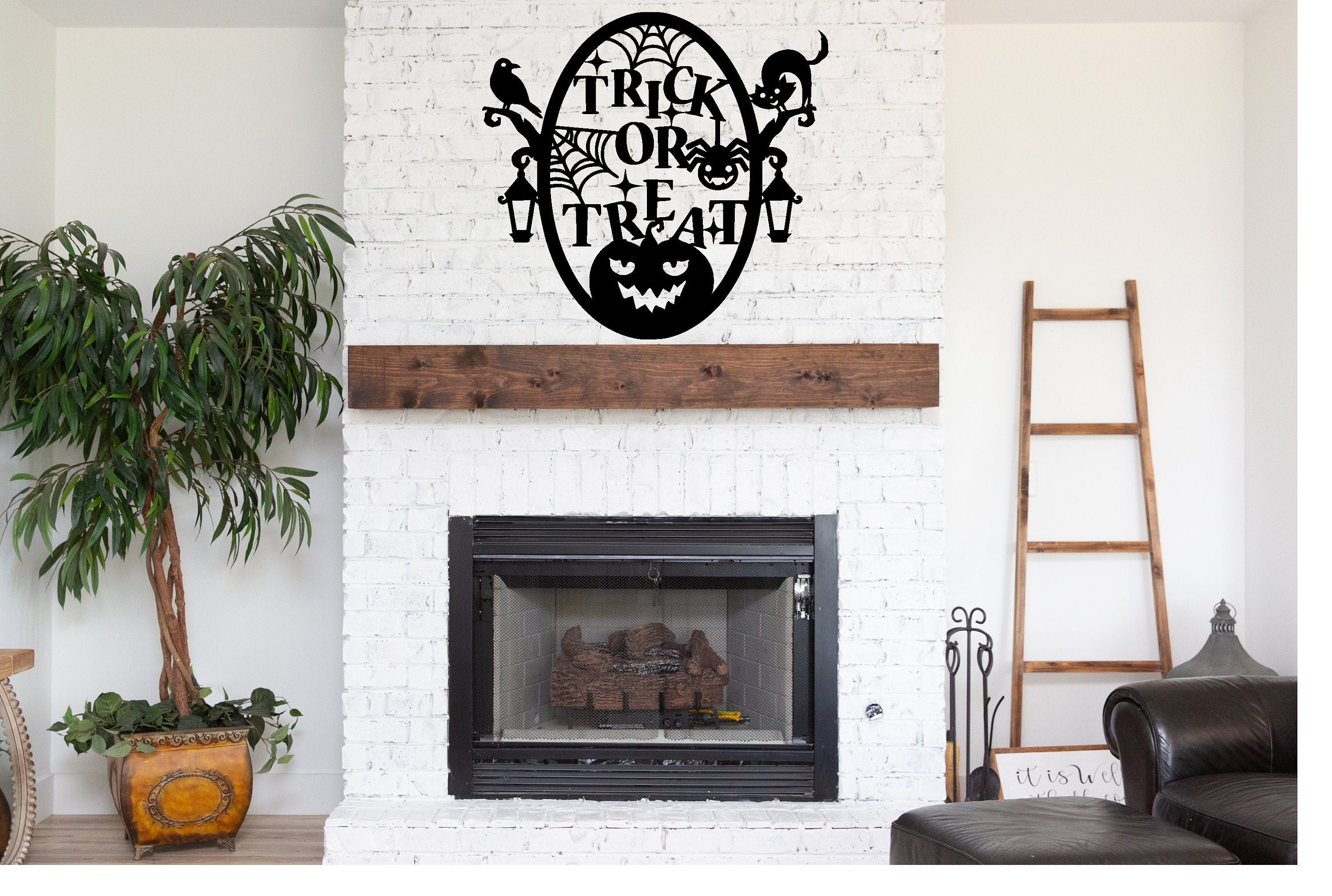 Trick Or Treat Metal Sign Cutout - Halloween Decor - Halloween Decoration