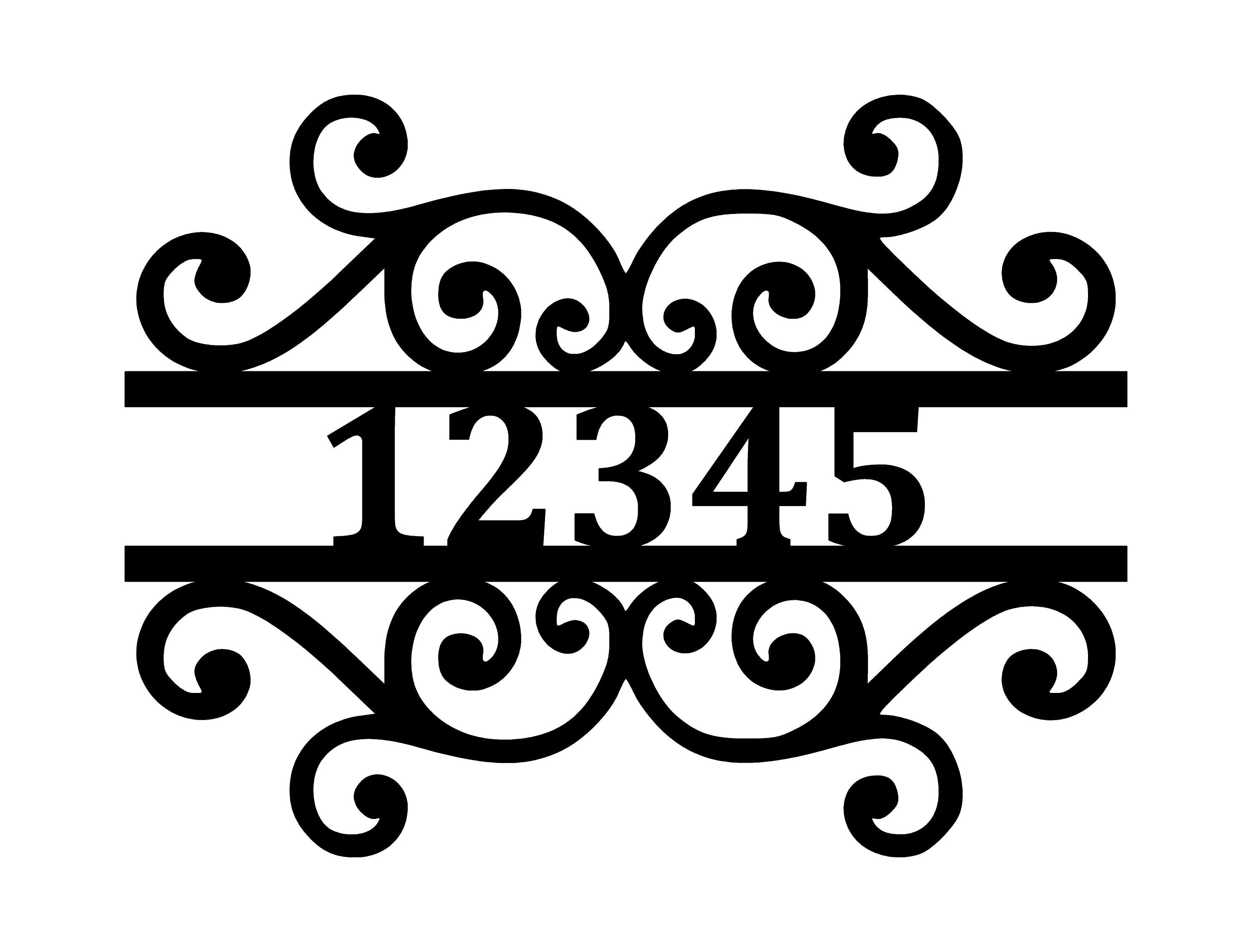 Personalized Address Metal Sign Cutout - Custom Address Sign - Personalized Powder Coated Metal Sign with Scroll Design