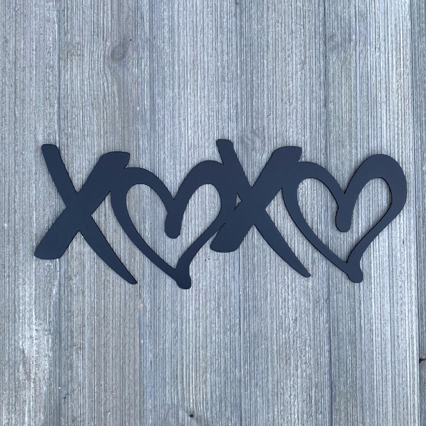 XOXO Metal Sign Cutout - XOXO Heart Metal Sign - Powder Coated for Durability - Valentines Decor - Gift For Her