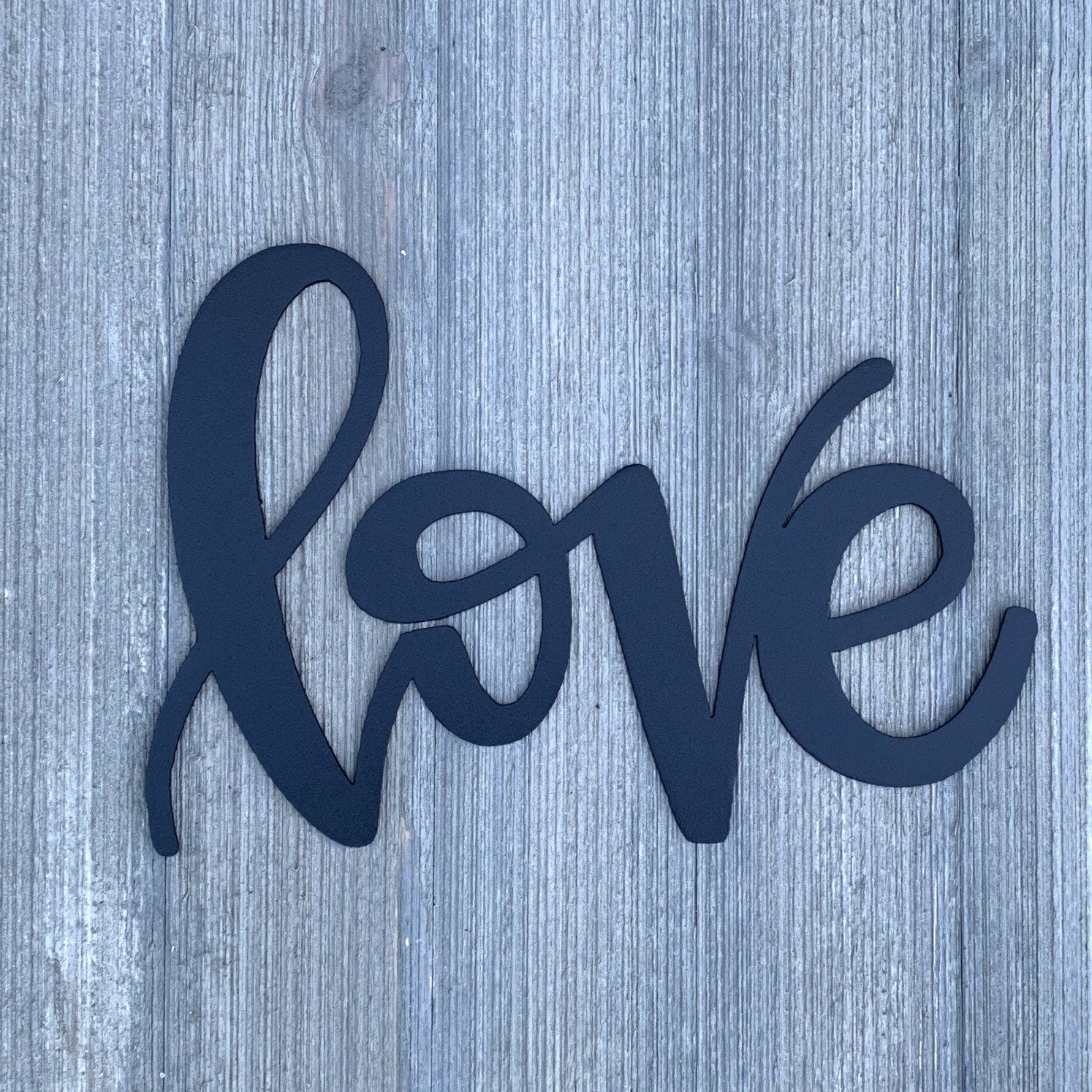 Love Metal Sign Cutout - Love Cursive Metal Sign - Powder Coated Wall Art for Any Room