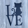 Love Cat Metal Sign - Feline Love Metal Sign - Powder Coated Wall Art for Any Room - Purr-fect Love Metal Sign