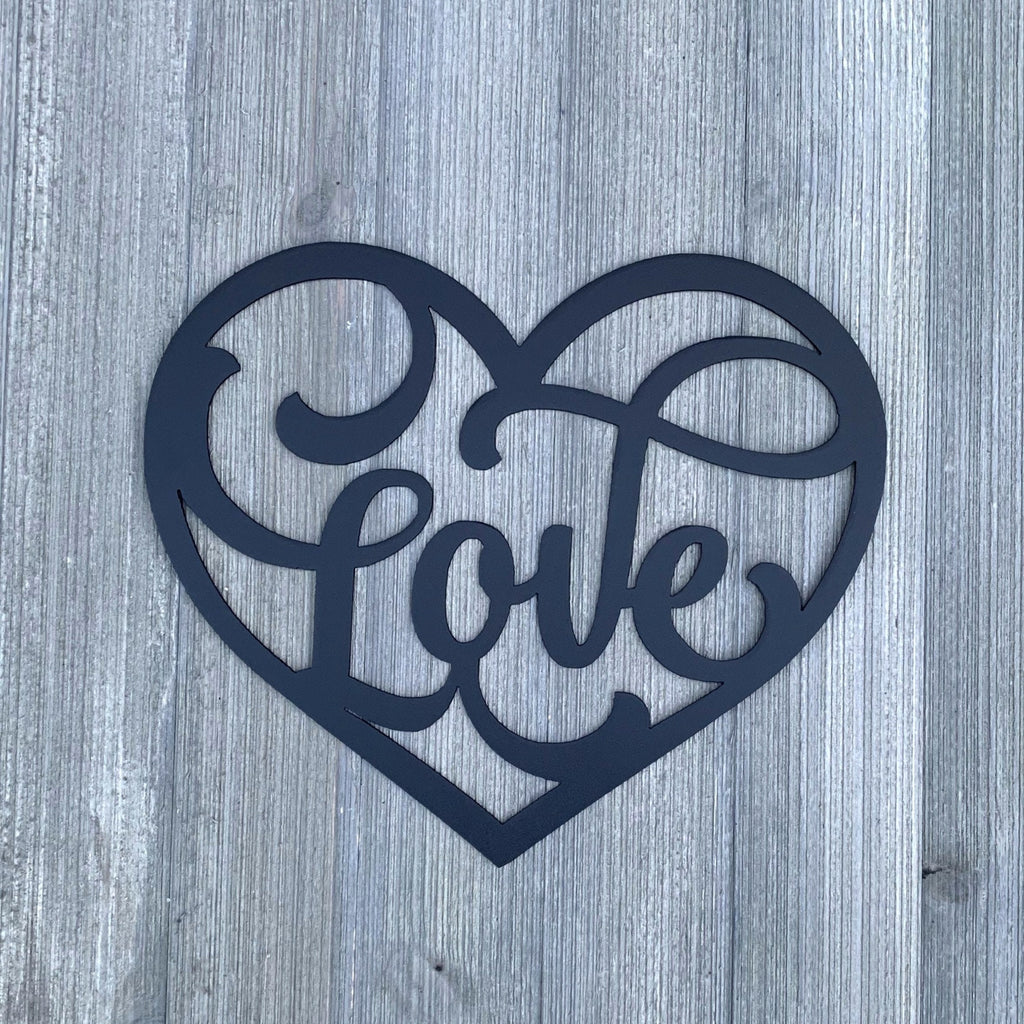 Love Heart Metal Sign Cutout - Valentines Decor - Valentines Gift - Anniversary Gift