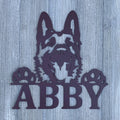 German Shepherd Metal Sign Personalized - Personalized Powder Coated Metal Sign with Name Option - Pet Name Sign - Last Name Sign