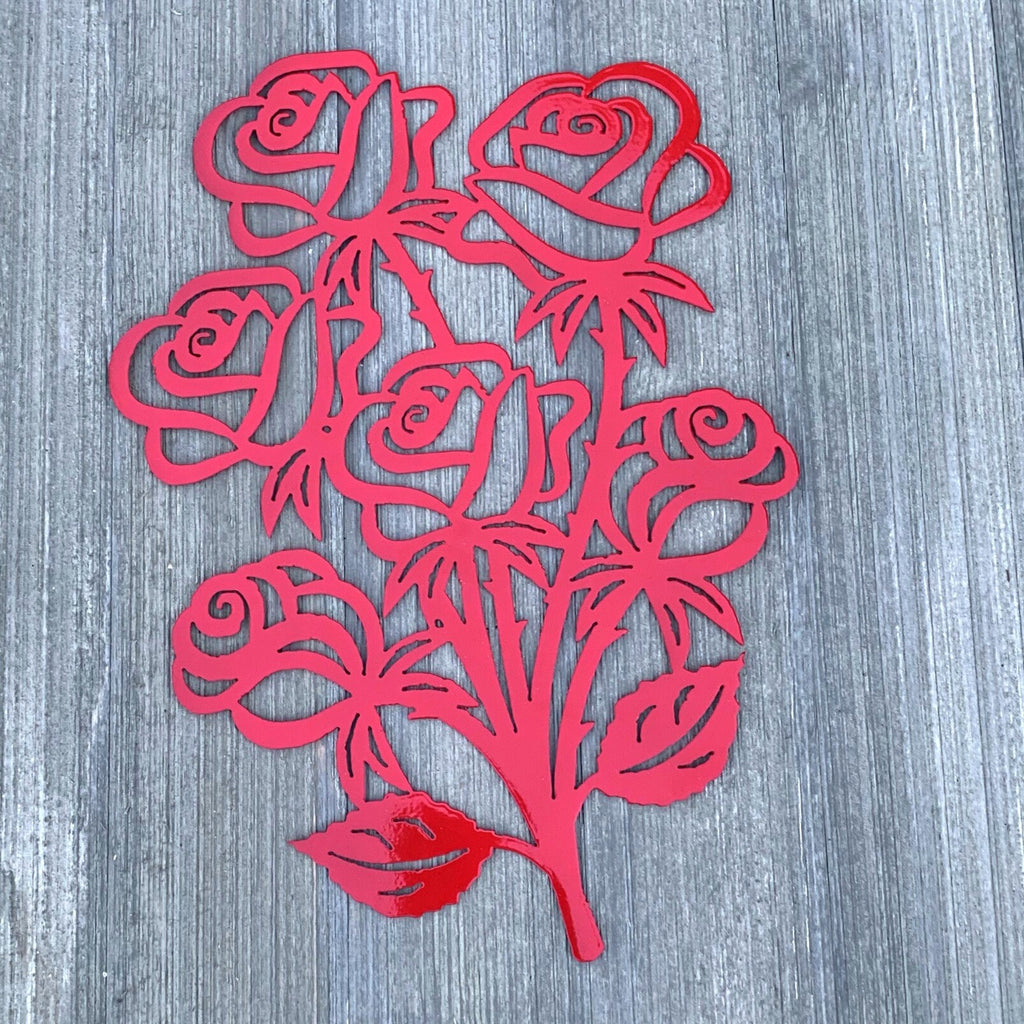 Rose Bouquet Metal Sign Cutout - Beautiful Rose Bouquet Metal Sign -Powder Coated for Durability -Mothers day Gift -Valentines -Anniversary