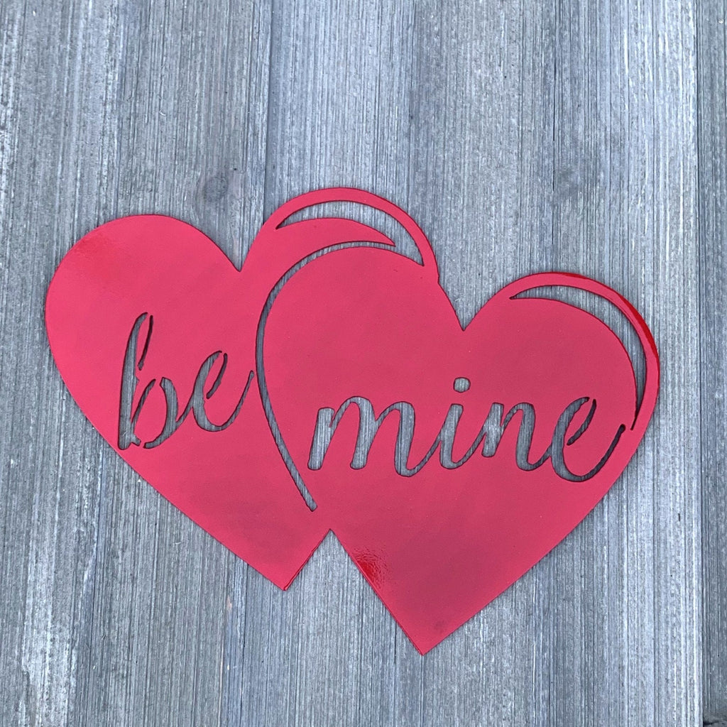Be Mine Metal Sign Cutout - Be Mine Hearts Metal Sign - Powder Coated for Durability - Valentines Decor - Valentine's Decoration