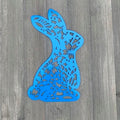Easter Bunny Metal Sign Cutout - Bunny Shape Sign - Powder Coated Metal - Floral and Geometric Design - Rabbit Sign