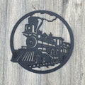 Train Metal sign cutout - Powder Coated Metal Steam Engine Train Sign - A Timeless Piece of Wall Art!