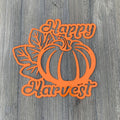 Happy Harvest Metal Sign Cutout - Happy Harvest Sign - Powder Coated Metal - Pumpkin Design