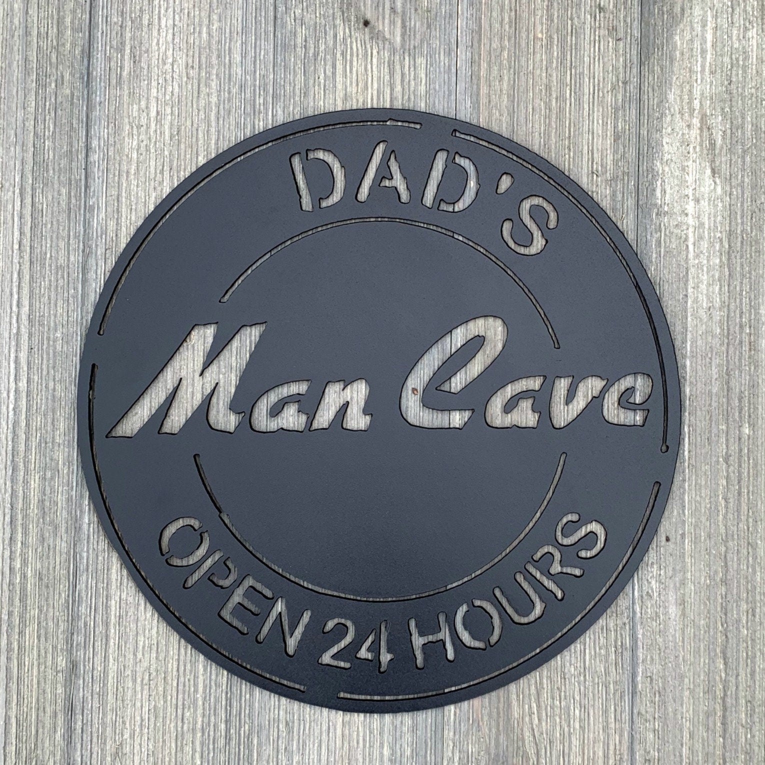 Dad's Man Cave Metal Sign Cutout