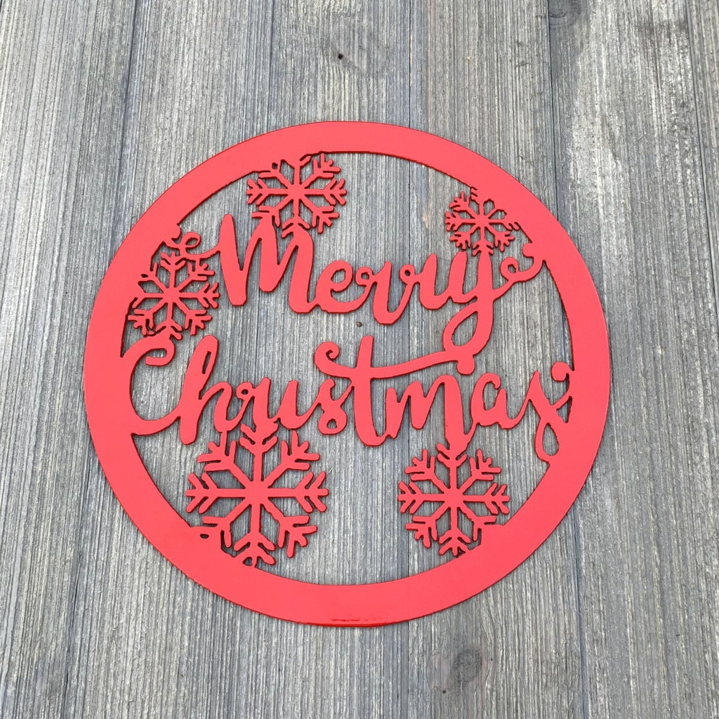 Merry Christmas Snowflake Metal Sign Cutout -Merry Christmas Metal Sign -Powder Coated for Durability -Christmas Decor -Christmas Decoration