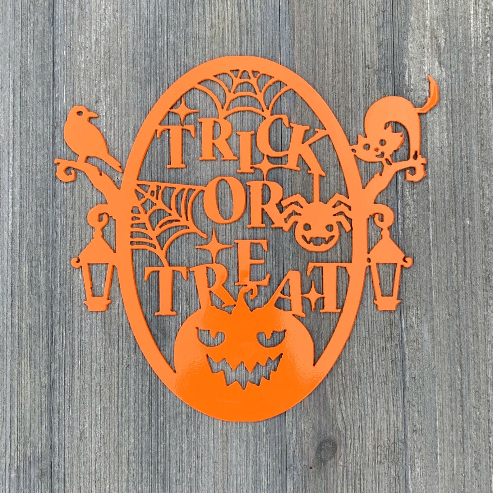 Trick Or Treat Metal Sign Cutout - Halloween Decor - Halloween Decoration