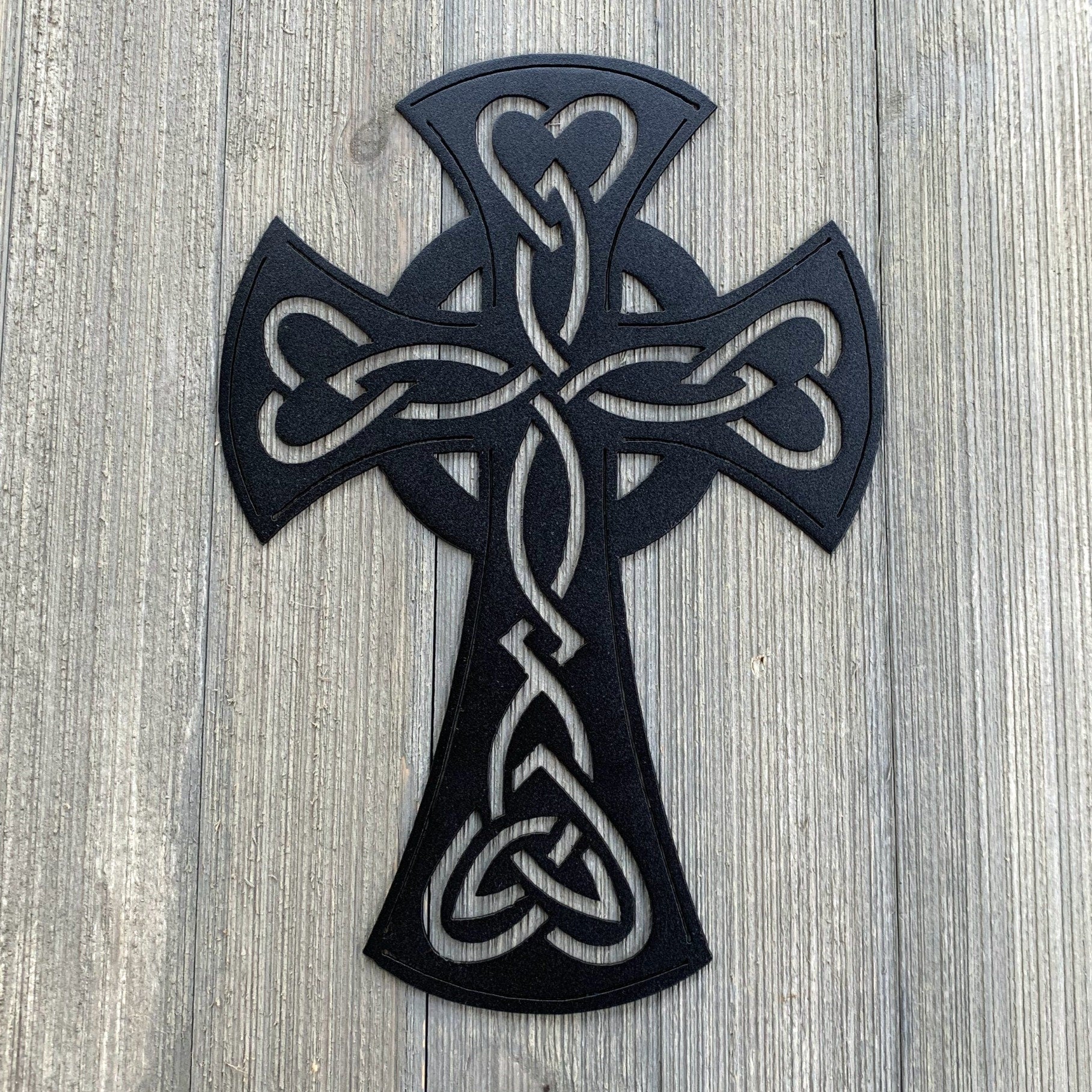 Celtic Cross Metal Sign Cutout - Powder Coated Metal Celtic Cross Sign - A Unique and Stylish Addition to Any Home or Event