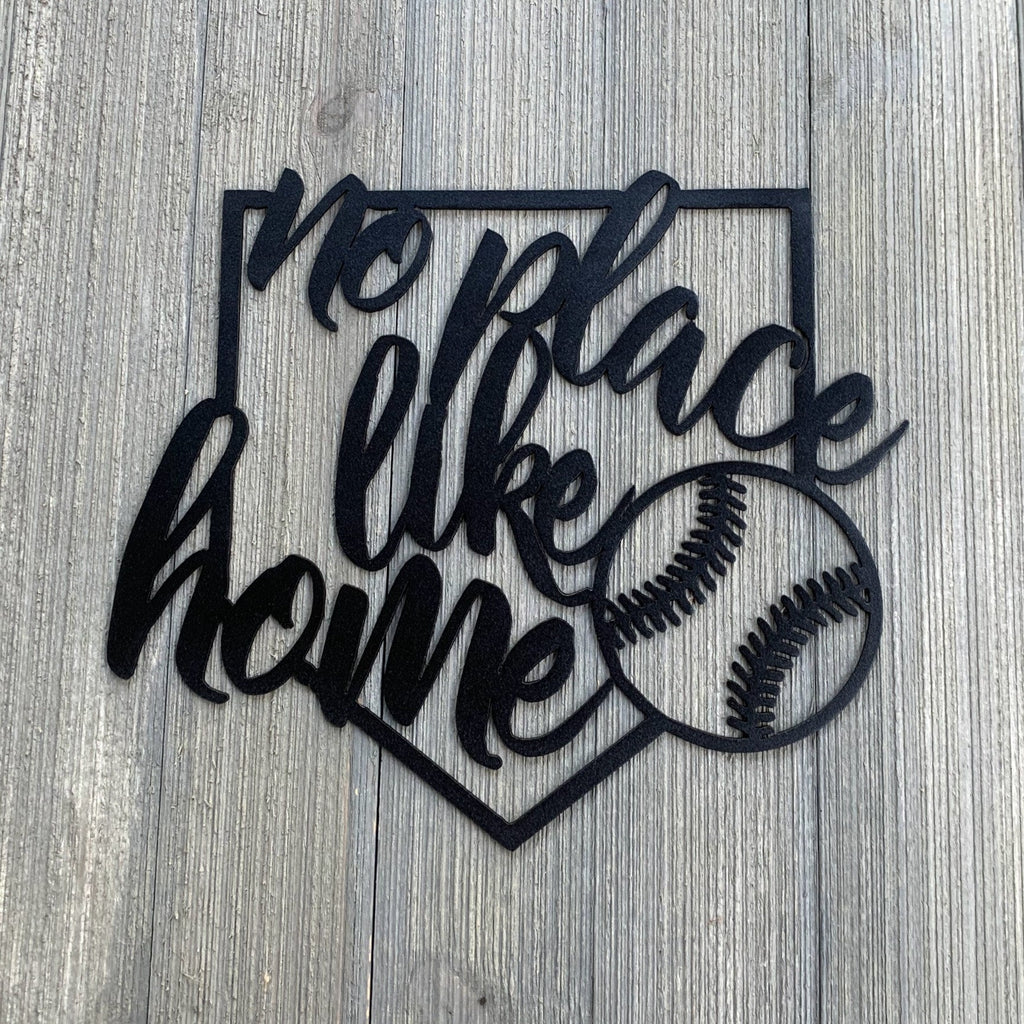 No Place Like Home Baseball Metal Sign Cutout - Bring the Field to Your Home with Our No Place Like Home Baseball Diamond Metal Sign