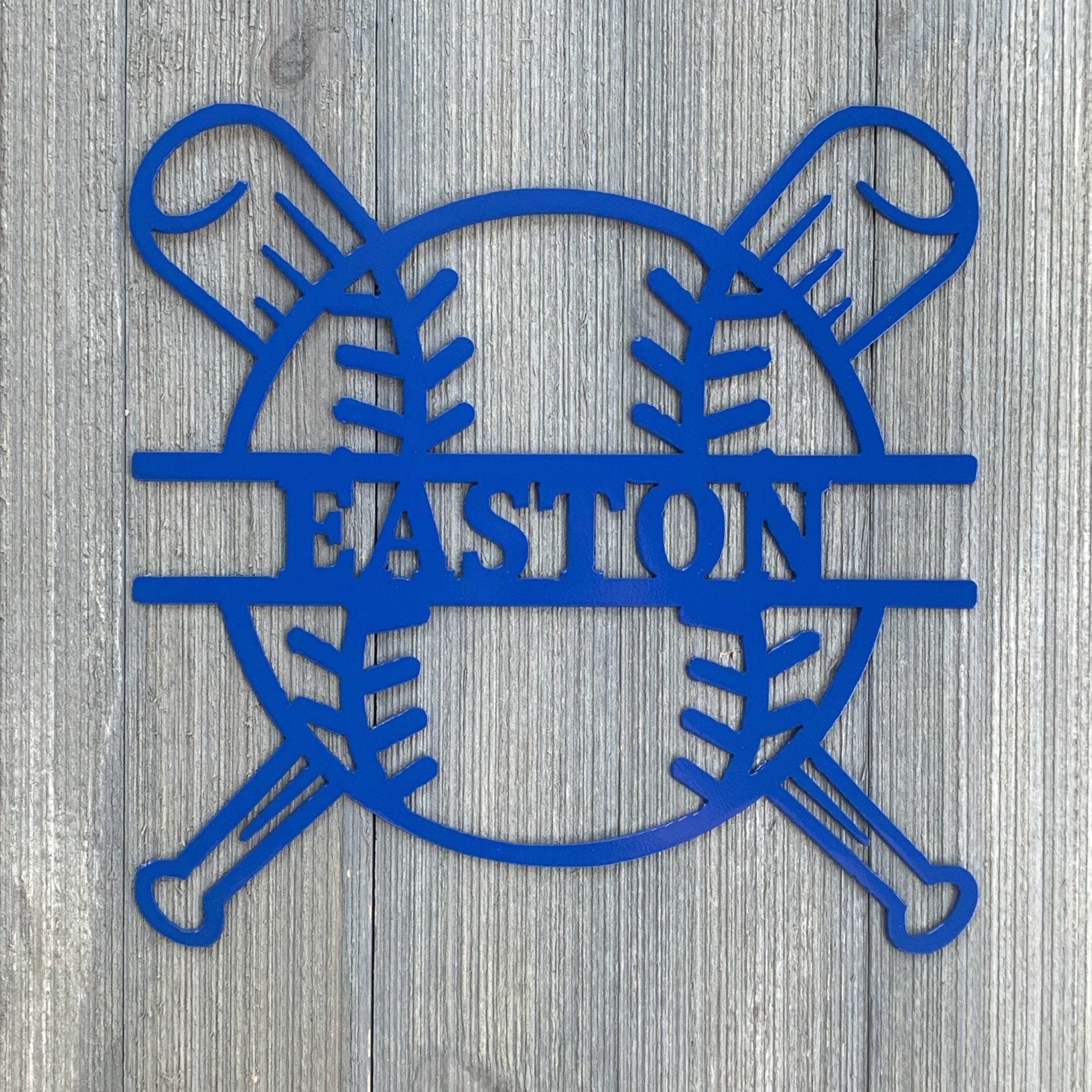 Baseball Monogram Metal Sign Cutout - Score Big with Our Customizable Baseball Monogram - Sport Lover - Kids Room - Game Room-Little League
