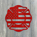 Firefighter Maltese Cross Metal Sign Cutout - USA Flag Firefighter Maltese Cross Metal Sign - Powder Coated Wall Art - Gift for Firefighter