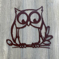 Owl Metal Sign Cutout -Bring the Wisdom and Beauty of the Owl into Your Home: Powder Coated Metal Sign Featuring a Cute Owl on a Tree Branch