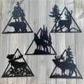 Animal Scene Metal Sign Cutouts - Powder Coated Metal Wilderness Scene Signs - A Stunning and Majestic 5 Pack Addition to Your Home Decor!
