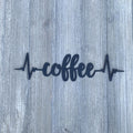 Coffee Heartbeat Metal Sign Cutout - Coffee Lover - Coffee Shop - Café - Love at First Sip - Powder Coated Metal Coffee Sign