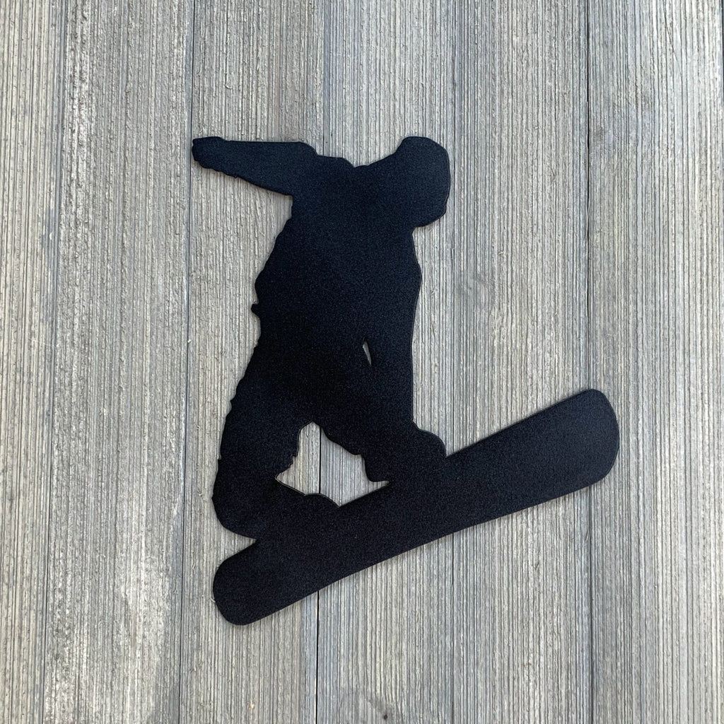 Snowboarder Metal Sign Cutout - Personalizable - Silhouette Snowboarder Metal Sign - Snow Lover - Ski Mountain -