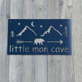 Little Man Cave Metal Sign Cutout - - Bear, Arrow, Trees, Mountains, and Moon Decor - Kids Decor - Nursery Decor