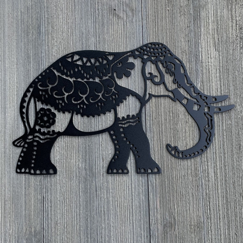 Ornamental Elephant Metal Sign Cutout - Elephant Lovers - Safari Lovers -